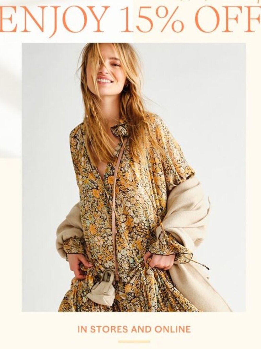 Free People 15% off coupon code